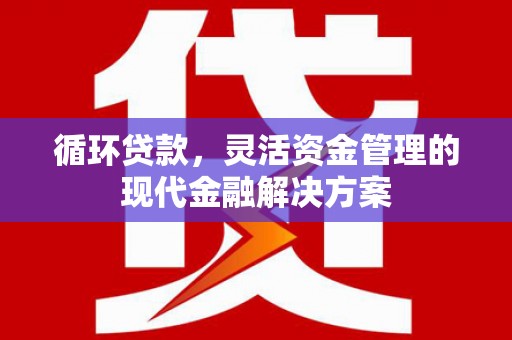 临县循环贷款，灵活资金管理的现代金融解决方案