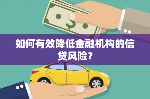 临县如何有效降低金融机构的信贷风险？
