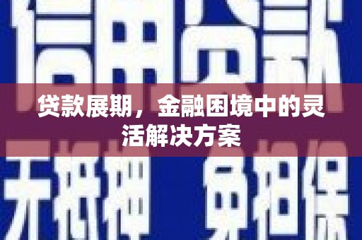 临县贷款展期，金融困境中的灵活解决方案