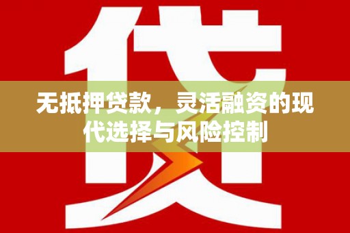 临县无抵押贷款，灵活融资的现代选择与风险控制