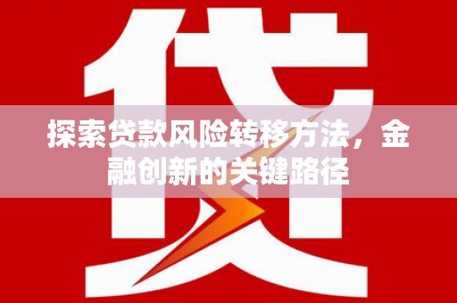临县探索贷款风险转移方法，金融创新的关键路径