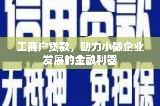 临县工商户贷款，助力小微企业发展的金融利器