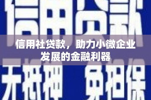 临县信用社贷款，助力小微企业发展的金融利器