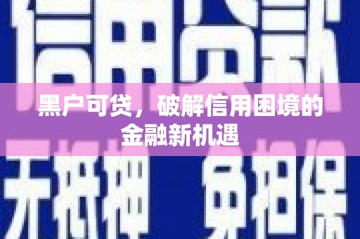 临县黑户可贷，破解信用困境的金融新机遇